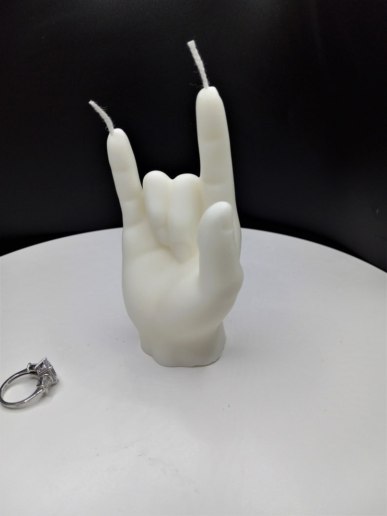 Love Hand Symbol Candle-3D Hand Candle-Hand Gesture Candle-Realistic Hand candle Sign Language Candle Cake Topper Fondant Candle Home Decor image 2