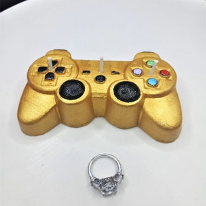 Game Controller Candle Birthday Gift Gaming Gifts Gaming Home Decor Gift for Son Gamers Gift Cake Topper Video Game Husbands Fathers Day Dad Gold