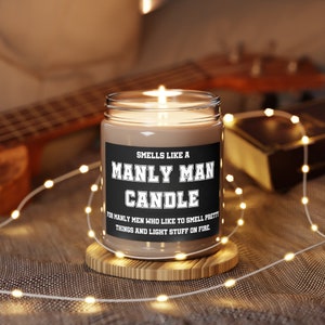 Manly Man Candle Gift for Him Man Candle Funny Gift for Husband Mens Gifts Manly Men Candles for Men Funny Candle with Saying Boyfriend image 6