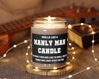 Manly Man Candle Gift for Him Man Candle Funny Gift for Husband Mens Gifts Manly Men Candles for Men Funny Candle with Saying Boyfriend