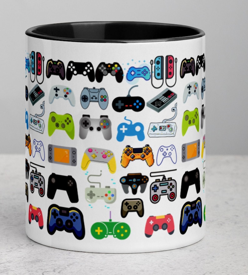 Game Controller Mug Gamer Coffee Tea Mug Funny Gaming Gift Video Game Birthday Gift for Dad Son Gamer Gift Gaming Home Décor Gift for Him afbeelding 2