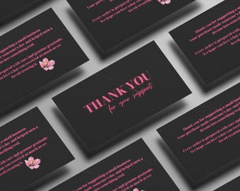 Thank You Cards: Neon Pink Small Business Inserts