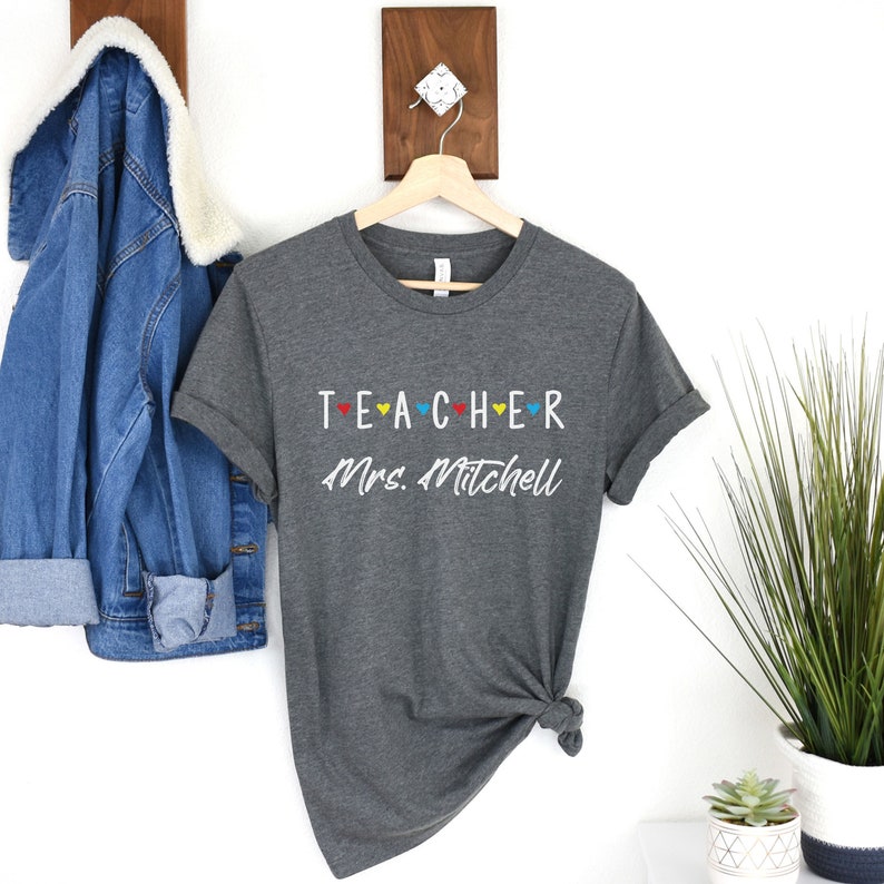 Personalized Teacher Shirt Custom Teacher Shirt Teachers Shirt Teacher Team Shirts School Tshirt Teacher Gift Customized Name Elementary image 2