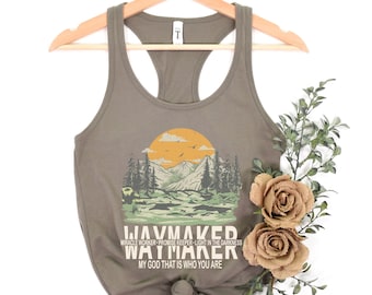 Faith Tank Top Christian Tanks Boho Vintage Nature Tanks Faith Shirts Hiking Shirt Outdoors Tanks Hike Shirt Summer Tee Shirts for Women