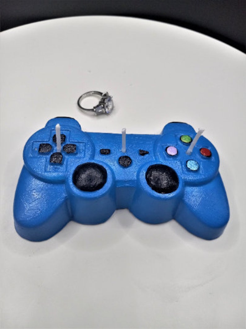 Game Controller Candle Birthday Gift Gamers Gift Cake Topper Video Game Birthday Gifts Gaming Home Decor Party Decorations Unique for Him Blue