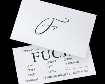 Funny "What the F*ck" Business Cards: Sarcastic Gag Gift