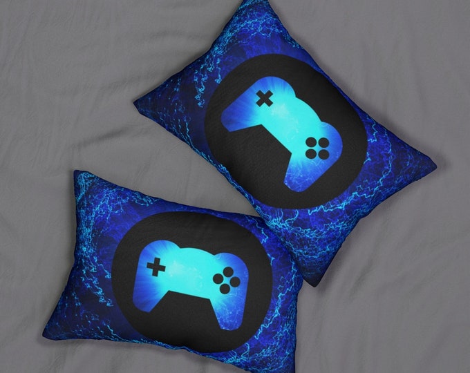 Video Game Pillow Game Room Decor Gaming Home Decor Gift for Him Boys Gifts Gamer for Son Gift for Husband Game Controller 24 x 14 Lumbar