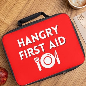 Hangry First Aid Lunch Bag Funny Insulated Lunch Bag Gift for Her Fathers Day Gift for Him Dad Birthday Mom Gift Christmas Reusable Lunch image 1