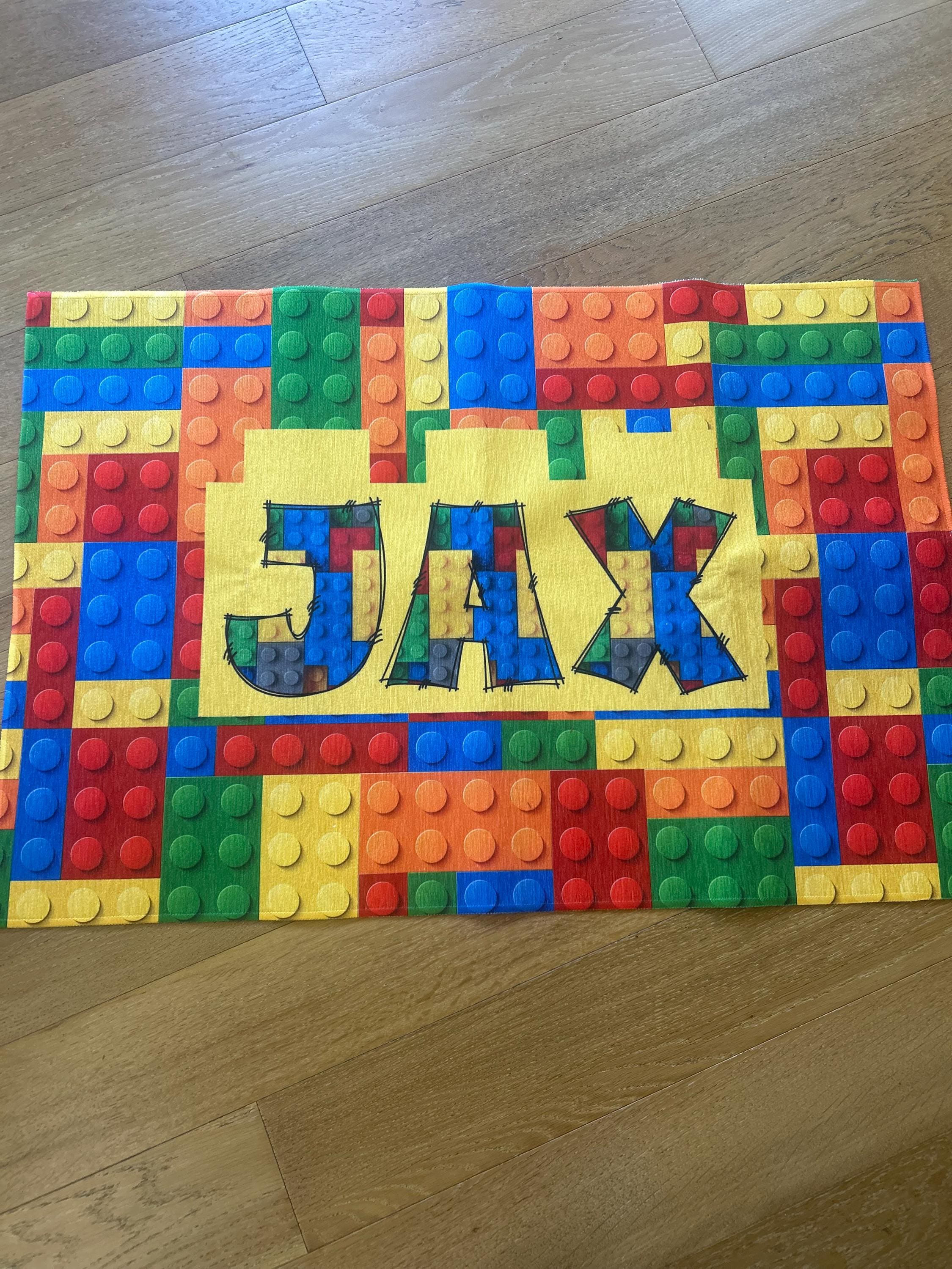 Personalized Building Block Area Rugs Custom Name Boys Bedroom Decor Builder Gift Colorful Room Accent Home Decor Girls Bathroom Floor Matt