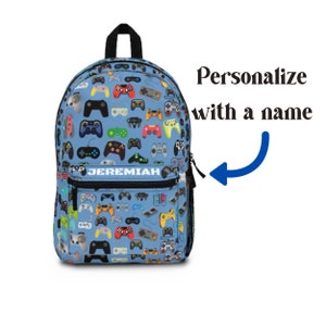 Custom Video Game Backpack Controller Personalized Backpacks Gamer Gift Gaming Birthday School Supplies Gift for Boy Game Room Home
