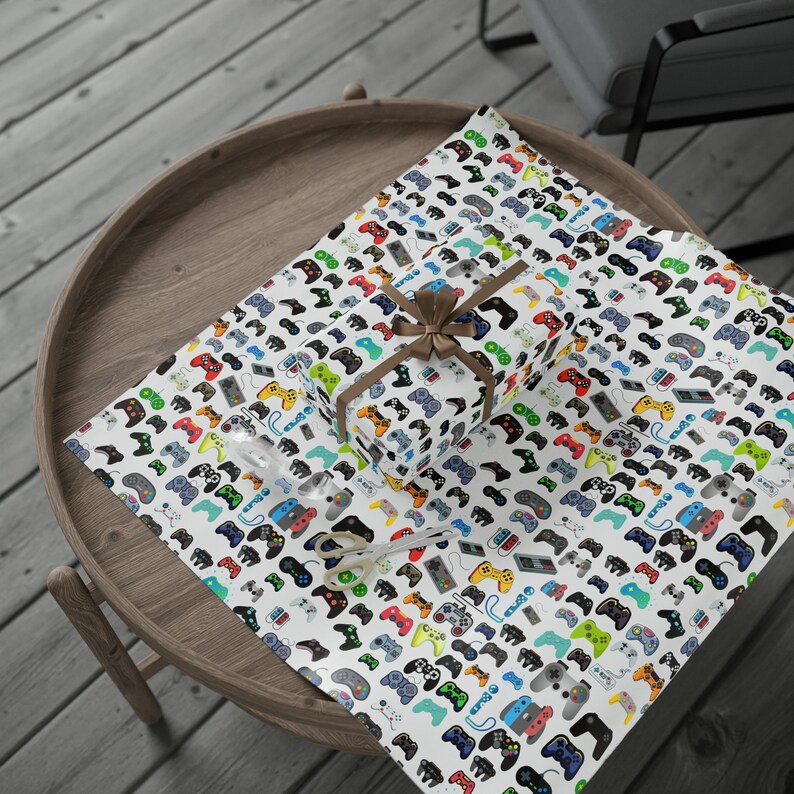 Video Game Wrapping Paper | Gamer Gift Wrap, Controller Print image 2