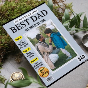 Print At Home Custom Dad Magazine Cover Custom Dad Gift Personalized Gift for Dads Photo Picture Download PNG Funny Prints for Him Unique image 1