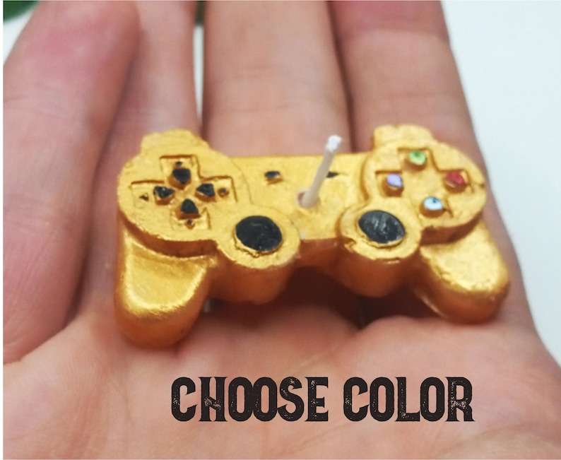 Game Controller Candles Birthday Cake Topper Video Game Gift Gamer Birthday Gifts Gaming Gift for Him Home Decor Boys Bday Party Mini Tiny image 1