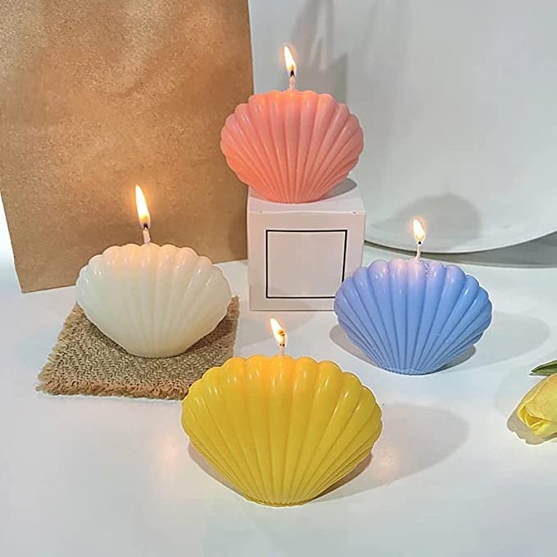 Custom Color SeaShell Candle Shell Shells Home Decor Wedding Gift for Her Him Unique Candle Pearl of the Sea Shell Ocean Beach House Seaside image 6