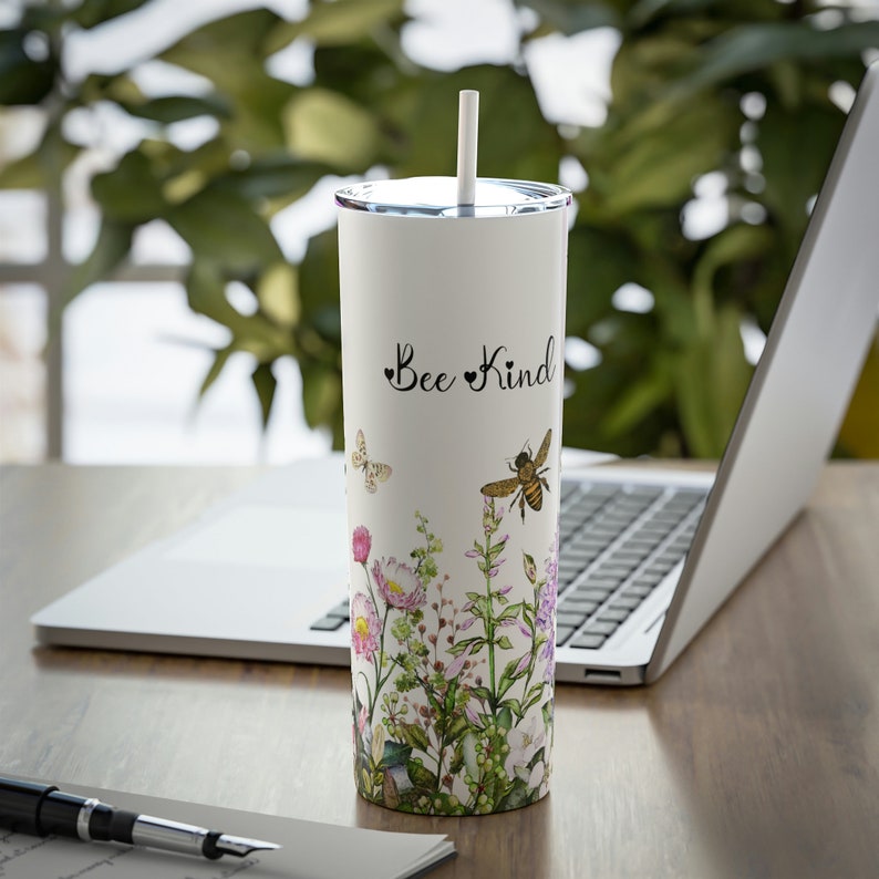 Bee Kind Tumbler For Mom Tumbler with Straw Gifts for Mom image 1