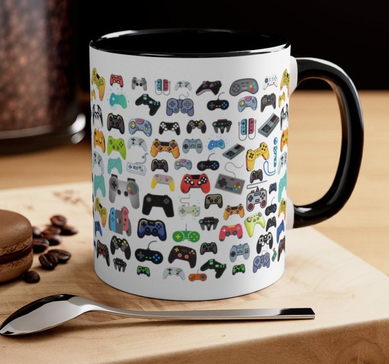 Game Controller Coffee Mug Video Game Mugs Gift for Him Gaming Gifts Birthday Gamer Kitchen Home Decor Ceramic for Husband Dad Brother 11 Fluid ounces