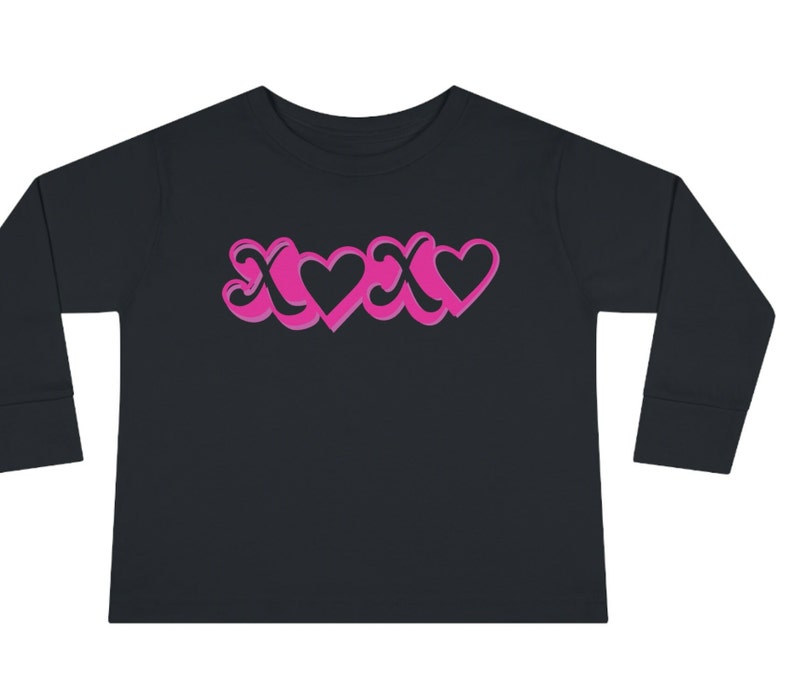 XOXO Girls Valentine Toddler Long Sleeve Tee Valentines Tees 2T-6T Outfit for Kids School Shirts Cute Tee Youth Top Pullover Tshirt Girls image 5