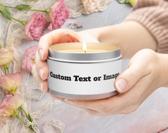 Personalized Blank Label Candle Create Your Own Candles Personalized Gifts Home Decor Gift Family Custom Gift Customized Tin Candle