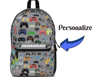 Custom Video Game Backpack Controller Personalized Backpacks Gamer Gift Gaming Birthday School Supplies Gift for Boy Game Room Home