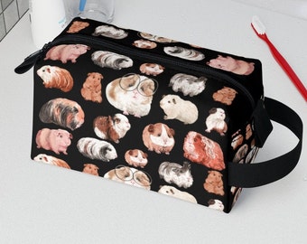 Guinea Pig Toiletry Bag Gifts for Her Cute Guinea Pig Lover Gift Idea Travel Toiletries Makeup Bag Vacation Tote for Friend Pet Animal Art