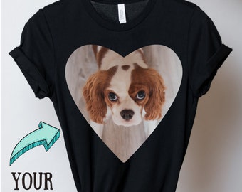 Photo T-shirt Heart Picture Shirt Custom Photo T-shirt Image Shirt Personalized T-Shirt Gift Custom T-shirt Picture Shirt Custom Face Shirt