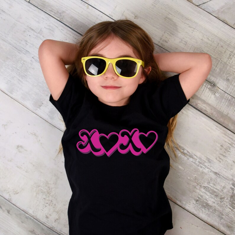 XOXO Shirt Girls Toddler Valentines Day Shirt Girls Valentine Tee Baby Girl Valentines Day Outfit for Kids School Shirts Cute Tee Youth Top Bild 2