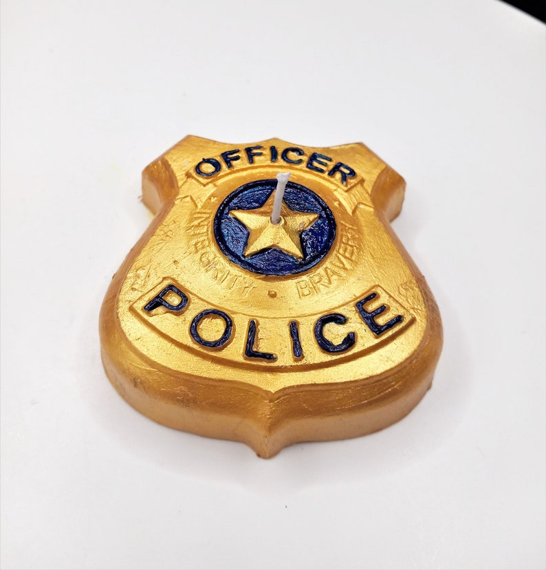 Police Badge Candle Officers Gifts Birthday Cake Topper Law Enforcement Sheriff Retirement Graduation Unique Support Proud Wife Home Decor image 8