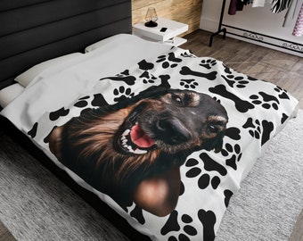 Custom Pet Blanket Using Pet Photo and Name Custom Dog Blanket Personalized Dog Blankets Cat Picture Blanket Pet Photo Art Blanket Dog Dad