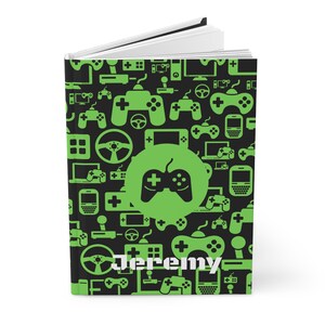 Personalized Video Game Notebook Gamer Gift Game Room Décor School Supplies Birthday Gift for Him Game Controller Gaming Journal Hard Cover