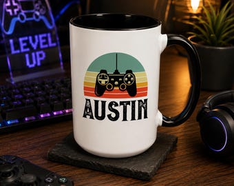 Personalized Retro Video Game Controller Mug: Gamer Gift