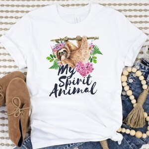 Sloth - My Spirit Animal T-Shirt Da Donna Grigia A Maniche Corte - Foto 9