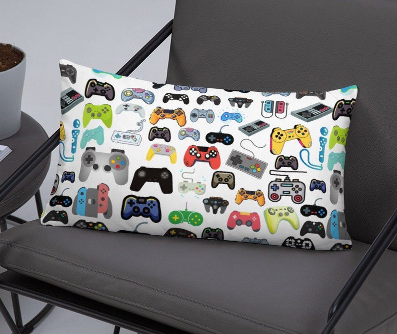 Game Controller Pillow Game Room Decor Gaming Gift for Him Boys Gifts Bedding Video Game Birthday Gamer Gift for Son Gift for Husband image 1