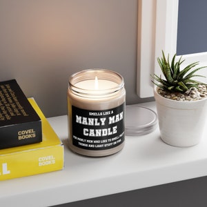 Manly Man Candle Gift for Him Man Candle Funny Gift for Husband Mens Gifts Manly Men Candles for Men Funny Candle with Saying Boyfriend image 7