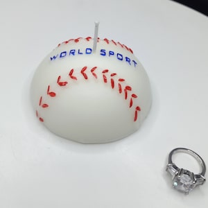 Baseball Candle Sports Birthday Party Cake Topper Unique Candles Game Day Home Decor Decorations Gift for Him for Dad Husband World Sport image 1