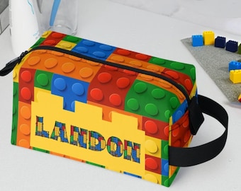 Personalized Building Block Accessory Pouch Pencil Cases School Supplies Boys Gift Boys Birthday Travel Bag Blocks Custom Name Gifts Child