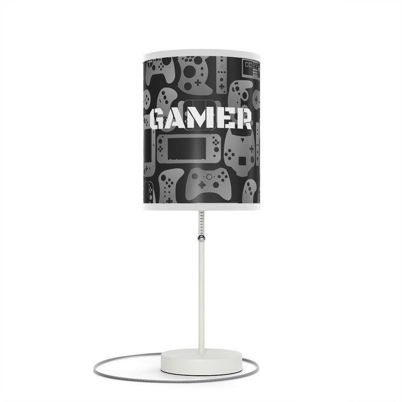 Gamer You Win Gamer Lamp on a Stand Lamp Gift for Him Gamer Gift Video Game Birthday Game Room Decor Gifts for Husband Boys Bedroom Home White