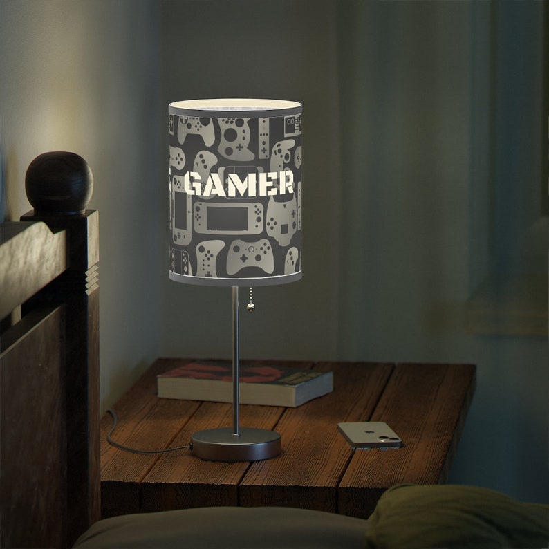 Gamer You Win Gamer Lamp on a Stand Lamp Gift for Him Gamer Gift Video Game Birthday Game Room Decor Gifts for Husband Boys Bedroom Home image 5