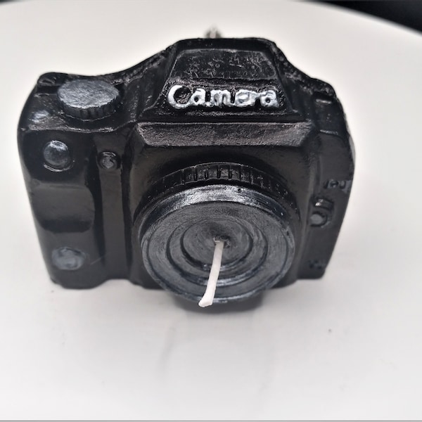 Camera Candle- Photography Cake Topper Gift for Photographer 3D Camera Fondant Candle Birthday Cake Camera Photo Lens Camera Home Decor