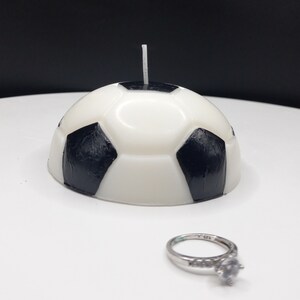 Soccer Ball Candle Cake Topper Decoration Soy Wax Sports Decor Birthday Candles Unique Game Day Party Decor Gift Ideas Decorating Soccer image 2