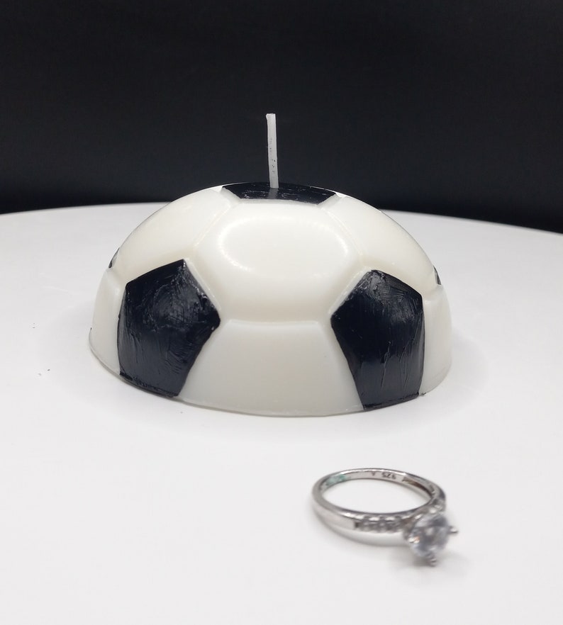 Soccer Ball Candle Cake Topper Decoration Soy Wax Sports Decor Birthday Candles Unique Game Day Party Decor Gift Ideas Decorating Soccer image 2