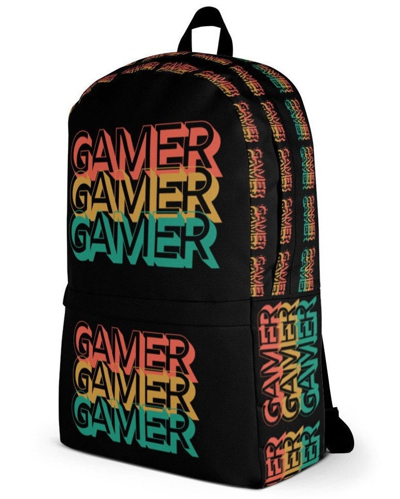 Retro Video Game Backpack Gamer Gift Gaming Rucksack School Etsy