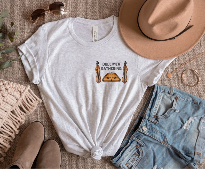 Dulcimer T-shirt Jersey Short Sleeve Tee Mountain Dulcimer Hammered Dulcimer Gathering Shirt Dulcimer Lover Group Tee Music Instrument Top image 5