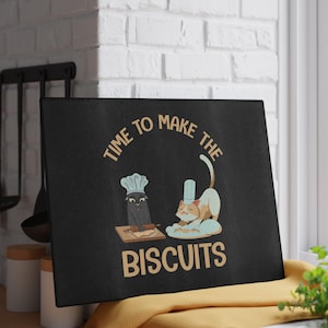 Cats Making Biscuits Glass Cutting Board: Funny Kitchen Decor