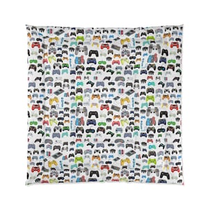 Video Game Bedding Comforters Gaming Gifts Comforter All Sizes 68 x 88, 68 x 92, 88 x 88, 104 x 88 Game Controller Print Boys Bedroom Decor image 9