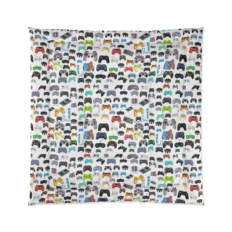 Video Game Bedding Comforters Gaming Gifts Comforter All Sizes 68 x 88, 68 x 92, 88 x 88, 104 x 88 Game Controller Print Boys Bedroom Decor image 9