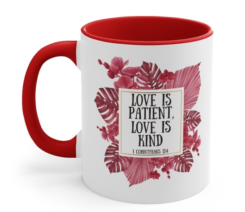 Love is Patient Love is Kind Mug Christian Coffee Mugs Jesus image 1