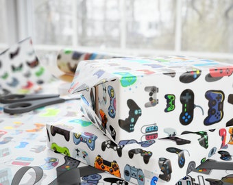 Wrapping Paper Video Game Gift Wrap Gaming Theme Birthday Christmas Paper Gift Wrap Paper Game Controller Print Home Decor Boys Gifts Gamer