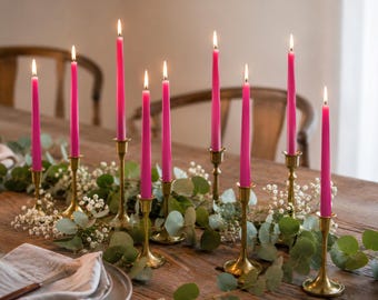 Elegant Colored Taper Candles: 10-Inch Unscented Candlesticks