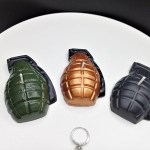 Grenade Candle Video Game Birthday Cake Topper Bomb Gamer Gift Candles War Games Gaming Theme Gift for Him Grenades TNT Boys Party Decor 3CustomGrenades