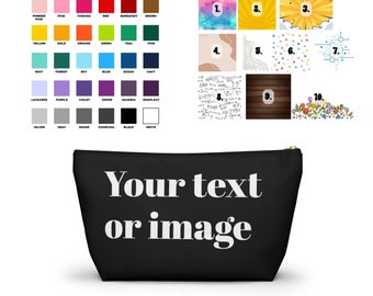 Custom Accessory Pouch Add Text or Picture Blank Pouch Canvas Bag Pencil Case Customized Gift for Mom Gift Makeup Bag Photo Gifts Custom